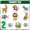 10pcs Jungle Safari Animal Balloons, Cute Jungle Theme Zoo Party Supplies Monkey Elephant Zebra Leopard Crocodile Giraffe Shaped for Birthday Party Decor (Number 2)