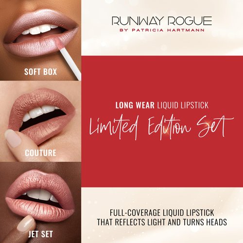 Runway Rogue Try Me x 3 Mini Long Wear Limited Edition Liquid Lipstick Set, Rodeo Trio (‘Soft Box’, ‘Jet Set’, ‘Couture’)