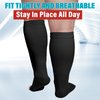 KEKING® Extra Wide Calf Compression Socks for Men & Women, 20-30 mmHg Compression Stockings Open Toe - Plus Size Knee High Support Hose for Varicose Veins, Pain Relief, Swelling, Black M