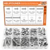 HELIFOUNER 147 Pieces M6 x 8mm /10mm /12mm /16mm /20mm /25mm /30mm, Button Head Socket Cap Screws Bolts Washers Nuts Kit, 304 Stainless Steel
