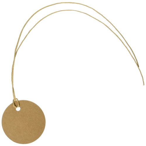 Wrapables 50 Gift Tags/Kraft Hang Tags with Free Cut Strings for Gifts, Crafts & Price Tags - Circle