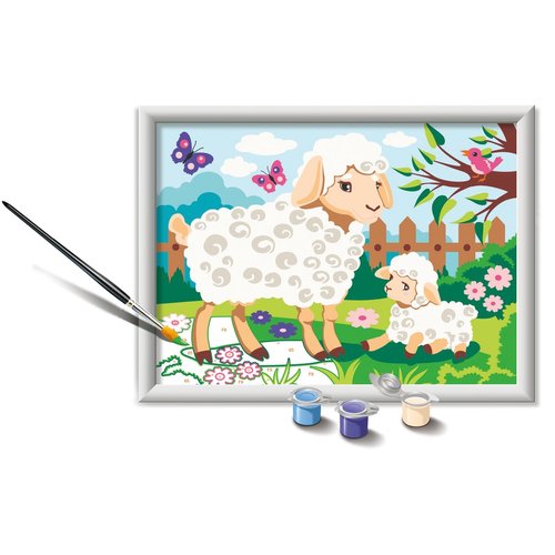 Ravensburger CreArt Sheep and Lamb Paint by Numbers Kit for Kids - 23723 - Painting Arts and Crafts for Ages 9 and Up