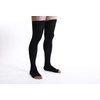 Doc Miller Thigh High Open Toe Compression Stockings 20-30mmHg for Varicose Veins, Improved Circulation, Pregnancy Support Open Toe Thigh High Compression Socks for Women and Men - 1 Pair Black Medium