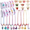 Faburo 30pcs Kids Jewelry for Girls, 10 Necklaces, 10 Rings, 10 Bracelets, Little Girls Jewelry Kids Unicorn Necklace Rings for girls, Kid Jewelry Bracelets Necklace Birthday Gift Age 2 4 6 8