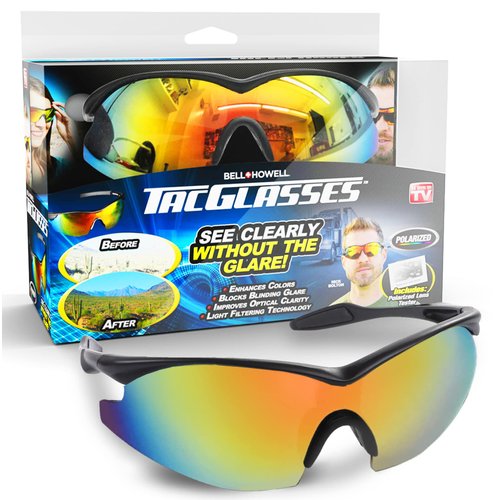 Bell+Howell Tac Glasses Sports Polarized Sunglasses For Men Women Cycling Driving Fishing Running 100% UV400 Protection- Tac Sunglasses with Anti Glare Polarized Lens As Seen On TV