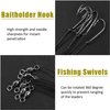 Fishing Hook Rigs Baitholder Snelled Fishing Hooks Saltwater Steel Wire Leader Rigs for Bass Catfish Fishing Lure Rigs
