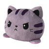 TeeTurtle - The Original Reversible Cat Plushie - Rainbow Kittencorn + Gray Tabby - Cute Sensory Fidget Stuffed Animals That Show Your Mood