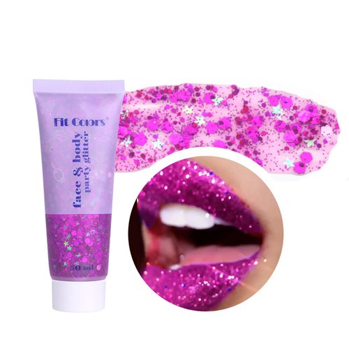 AKARY Body Glitter Gel, Mermaid Scale Holographic Chunky Glitter Gel for Body, Face, Nail, Eyeshadow, Long Lasting Liquid Glitter Cream, Christmas Rave Accessories Makeup for Women & Men (04 Rose Red)
