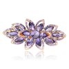 Sankuwen Floral Rhinestone Hairpin Luxury Crystal Flower Hair Barrette Clip (Purple)