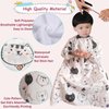 Kids Haircut Cape with Sleeves Kids Hair Cutting Cape and Neck Duster Brush Salon Kids Barber Cape with Adjustable Snap Closure Animals