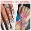 Lifextol Flower Nail Charms and Gems Cute Nail Charms for Nails Design 3D Nail Charms for Nails, Junk Case Charms Kawaii Nail Charms Bulk Heart Charms Y2K for Coquette Press on Nails Art Charms