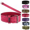 MRX Powerlifting Leather Belt 4" Wide 10mm Thickness Training Fitness Back Support Bodybuilding Belts with Steel 2 Prong Buckle Pink (Small)