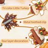 Thanksgiving Hair Bow Clips for Girls, 2 PCS Fall Turkey Glitter Hair Bows Autumn Grosgrain Ribbon Bow Hair Clips Cute Hair Accessories Hairpin for Toddler Kids Festival Party Favor Gift