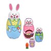 Tngan Russian Nesting Dolls, Stacking Wooden Handmade Matryoshka Dolls, 5 Pcs 6 ''Tall Animal Nesting Easter Eggs Toys for Kids Toddlers Birthday or Home Decoration Gift (Rabbit)