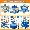 HOWAF 24 Pieces Hanukkah Stickers Make Your Own Hanukkah Crafts Stickers Decorations, Hanukkah Menorah Craft Kit DIY Menorah Scene with Stickers for Hanukkah Home Classroom Activities Party Supplies