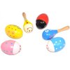 Wooden Easter Eggs Shakers Toys, Maracas Kids Hand Percussion Shakers Percussion Musical for Party Favors Kids Easter Basket Stuffers, 4 Pack Easter Eggs with 2 Shaker Sand Hammer Kit