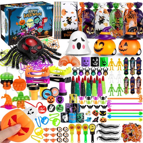 Laoyebaohao 207PCS Halloween Party Favors for Kids Halloween Toys Halloween Goodies Bag Fillers for Halloween Trick or Treat Party Favors for Boys and Girls