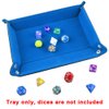 SIQUK Double Sided Dice Tray Folding Rectangle PU Leather and Sky Blue Velvet Dice Holder
