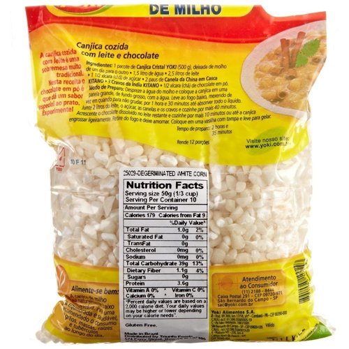 Yoki - CANJICA - WHITE CORN CANJICA - 17.64 Oz (PACK OF 02) | CANJICA DE MILHO BRANCA - 500g