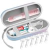 Electric Toothbrush Travel Case, Hard Storage Bag with 6pcs Toothbrush Cover Caps, Fits for Oral-B/Oral-B Pro/Philips Sonicare Electric Toothbrush, Gradient