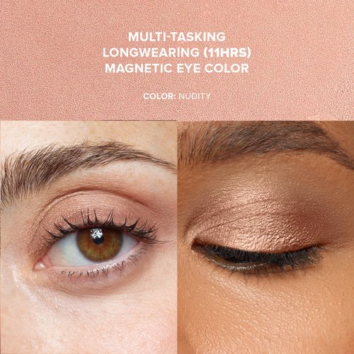 Nudestix Magnetic Luminous Eye Color Pencil, Eyeshadow + Eyeliner + Eyelid Primer + Highlighter Stick, Satin Finish Cream Makeup, Long Lasting, Waterproof, Shade: Nudity