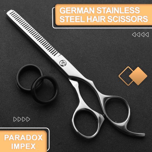 Professional Hair Thinning Scissors, Silver 6.5 Inch Stainless Steel Hair Cutting Scissors, Salon and Home Use Thinning Shears Comes with Elegant Carrying Travelling Pouch.