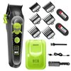 WMARK High Speed Professional Hair Clipper for Men Professional Cordless&Corded Hair Clippers with LCD Display 6 Guide Combs *1comb,Mens Gift-NG-130 (Green)