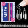 MEFA Nail Tips, Medium Almond Nail Tips 15 Sizes, 600 Pcs Gel x Nail Tips Pre-shaped Half Matte Full Cover Acrylic Nail Tips Press on Nails for Nail Extension Home DIY Salon Manicure