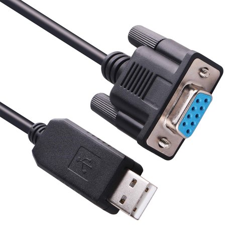 USB to RS-232 DB9 Female 9 Pin Null Modem Rollover Serial Adapter Cable for Windows,Linux MAC OS (Null Modem)