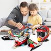 OCHIDO Boys Toys for 2 3 4 5 6 Years Old,2 in 1 Helmet Transforms Racer Track Set with 4 Cars,and Lights & Sounds,Toddler Toys for Best Birthday Gifts Kids Age 3-5
