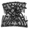 Pearl Hair Clips and Combs Set - Elastic Stretch Double Clips, Magic Combs, DIY Hair Styling Tool (Black)