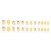 Press on Nails Short Round SWEKKE Summer Fake Nails Yellow Lemon Full Cover Glue on Nails Glossy False Nails with Nail Glue Stick on Nails Artificial Acrylic Nails for Women Girls 24 Pcs