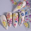 5D Flower Nail Stickers for Nail Art Purple Pink Daisy Gel Nail Stickers Summer Embossed Yellow Blossom Nail Art Stickers Solid Nail Decals Autumn Colorful Nail Decal with Floral Design Sliders 3Pcs