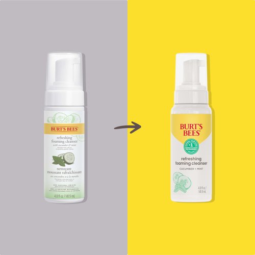 Burt's Bees Stocking Stuffers, Refreshing Foaming Face Cleanser and Natural Face Wash with Cucumber and Mint, Skin Care Christmas Gifts, 4.8 Fluid