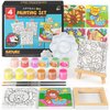 Arteza Kids Nature Painting Kit, 4 Canvases 3 x 3 Inches, 4 Easels, 12 Acrylic Paints, 2 Paint Brushes, 1 Palette, Kids Activities for Ages 6 and Up