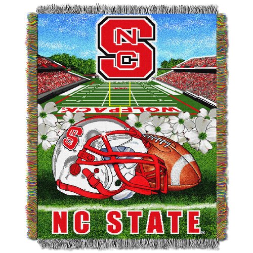 Northwest NCAA North Carolina State Wolfpack Unisex-Adult Woven Tapestry Throw Blanket, 48" x 60", Home Field Advantage