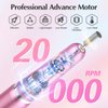 JIASHENG USB Electric Nail Drill, Nail Drill Portable Electric Nail File for Acrylic Gel Nails, Professional Nail Drill Kit Manicure and Pedicure Kit with Nail Drill Bits for Home and Salon Use, Pink