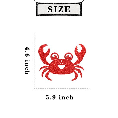 Maicaiffe Crab Birthday Hanging Swirl Decorations - Glitter 12 Pcs Ocean World Sea Animal Party Supplies - Baby Shower Streamers - Cute Crab Party Foil Swirls Ceiling Decorations