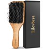 Lilovbesa Hair Brush,Boar Bristle Hair Brushes and Wooden Comb Set for Women and Men Normal Curly Thick hair,No Pulling,Improves Texture,Smooth Hair