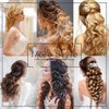 Vinzar Ponytail Extension Curly Hairpiece Claw Synbthetic Clip in Long Hair Extensions Magic Paste Hair Wraps Human Hair Pony Tail for Women (Ash Blonde-curly)
