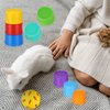 LEIFIDE 9 Pack Stack up Bunny Cups and Treat Ball for Bunny Toys Rabbit Food Dispenser Rabbit Stacking Cups Snack Ball Rabbit Toys Plastic Nesting Toys for Small Animals Rabbits