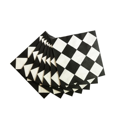 TUIC 40Pcs Checkered Flag Napkins Race Car Birthday Party Supplies Disposable Racing Party Napkins Black and White Dessert Paper Napkins for Baby Shower Racing Themed Party Decorations Favors