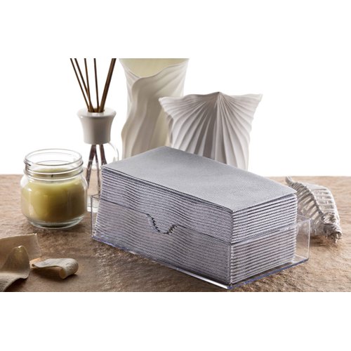 Gray Napkins | Linen Feel Guest Disposable Cloth Like Paper Lunch Napkins | Hand Towels | Soft, Absorbent, Paper Hand Napkins for Kitchen, Bathroom, Parties, Weddings, Dinners Or Events | 50 Pack