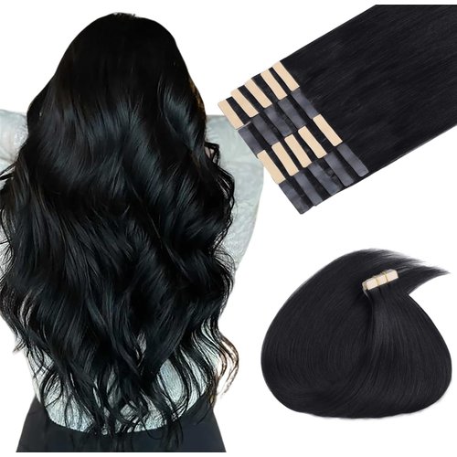 MAXITA Tape in Hair Extensions Real Human Hair, Caramel Brown 24 Inch 50g Hair Extensions Tape in Real Human Hair Straight Hair Extensions Natural Tape in Hair invisible Tape in Extensions 20pcs