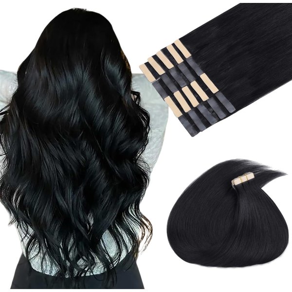 MAXITA Tape in Hair Extensions Real Human Hair, Caramel Brown 24 Inch 50g Hair Extensions Tape in Real Human Hair Straight Hair Extensions Natural Tape in Hair invisible Tape in Extensions 20pcs