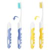 Ouligay 2Pcs Travel Toothbrush Kit Portable Toothbrush Soft Bristles Brushes Folding Toothbrush Bulk Collapsible Toothbrush for Camping Hiking