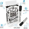 CHALKY CROWN Liquid Chalk Marker Pen - Dry Erase Marker - Chalk Markers for Chalkboard Signs, Windows, Blackboard, Glass - 6mm Reversible Tip - 24 Chalkboard Labels Included (Black, 5 Pack)