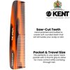 Kent R7T THE APSLEY Limited Edition Double Tooth Hair Pocket Comb, Small Fine/Wide Tooth Comb for Styling Hair, Beard and Mustache for Men, Women and Kids. Saw Cut Hand Polished. Handmade in England