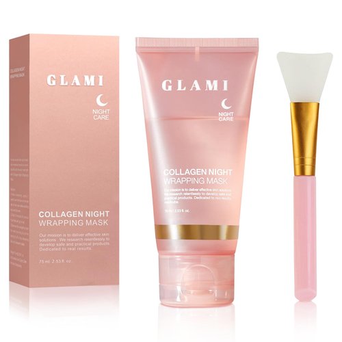 Glami Collagen Mask, Collagen Night Wrapping Mask, Reduces Sagging, Elasticity & Hydration Care