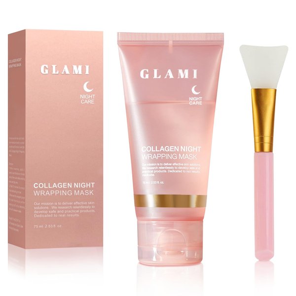 Glami Collagen Mask, Collagen Night Wrapping Mask, Reduces Sagging, Elasticity & Hydration Care